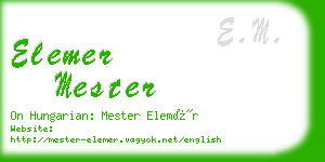 elemer mester business card